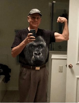 Dr Philip Alexander, Flexing his muscles from high intensity exercise
