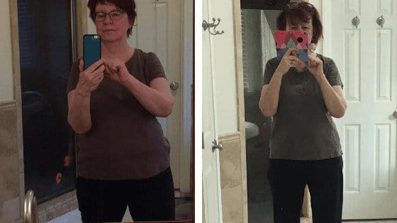 female member of The perfect workout before and after