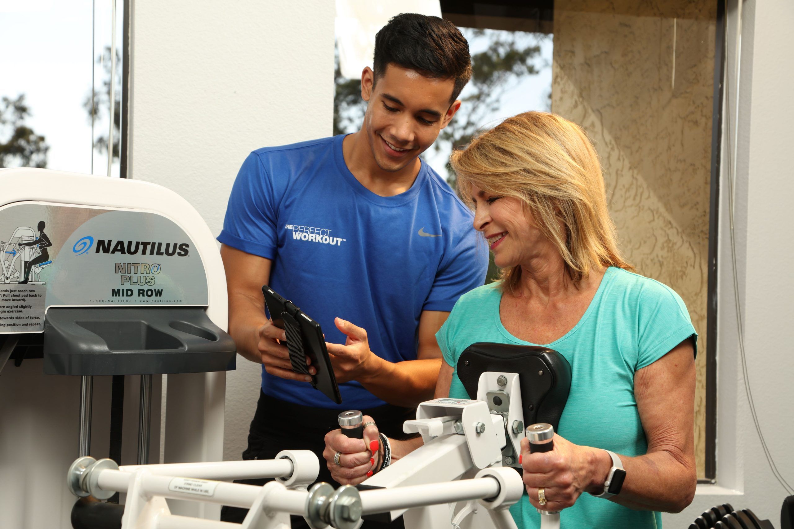 Woman experiencing muscle success