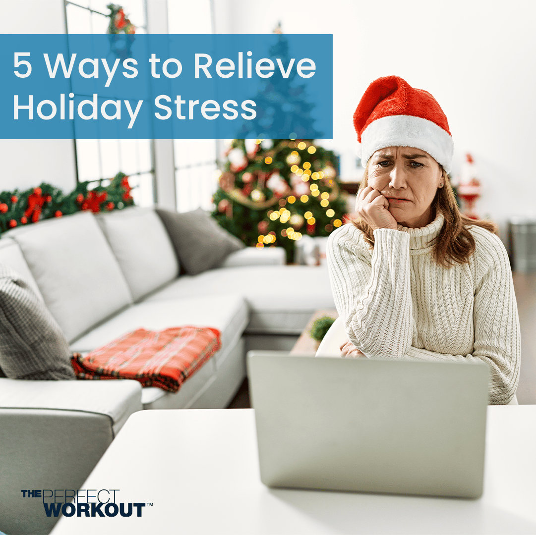 Image of a woman stressed from online holiday shopping