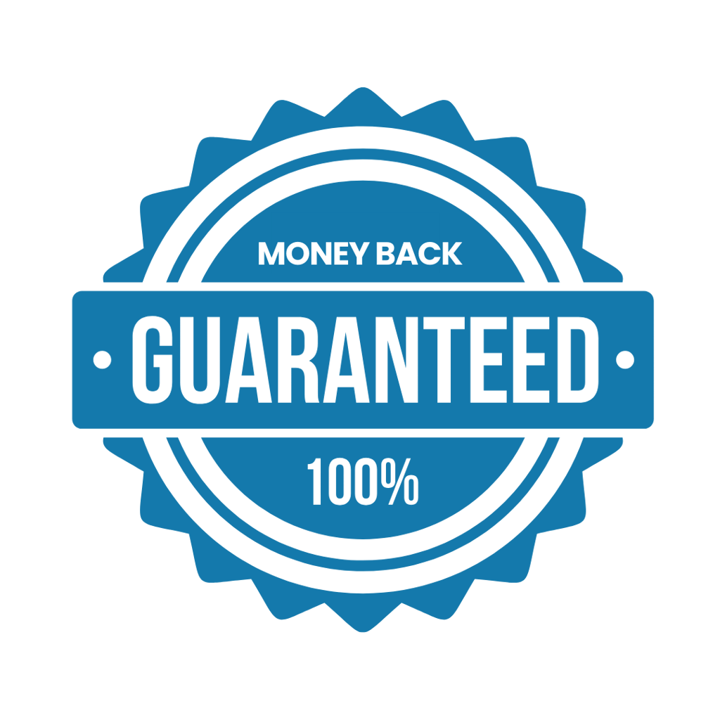 money back guarantee seal blue