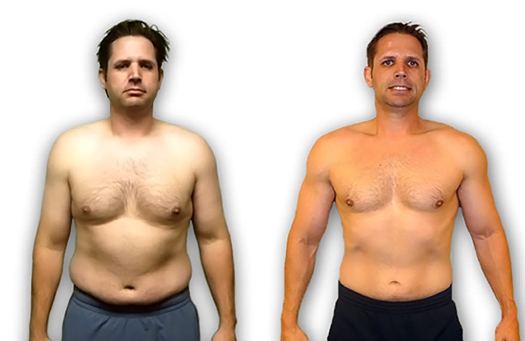 before and after photo of male client