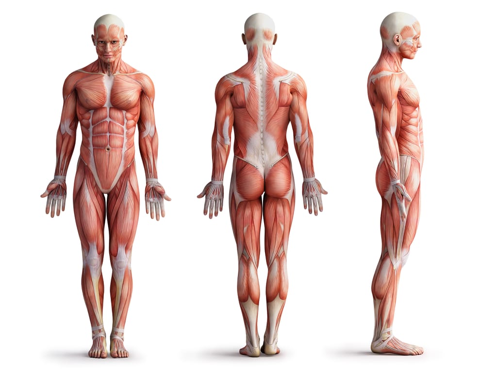 Anatomy of the muscles in a human body