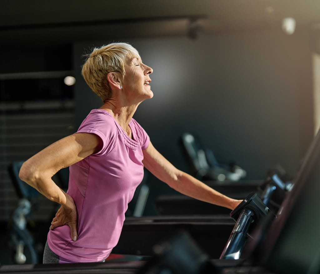 Older woman resting after cardio workout