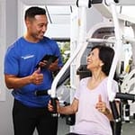 woman in her 70s strength training