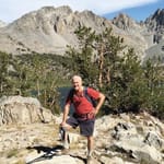 Male client hiking