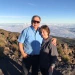 Male client with his wife on a hike