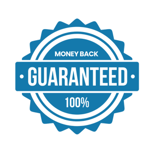money back guarantee seal blue