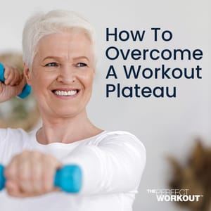 Featured Image of a senior female lifting two blue dumbbells