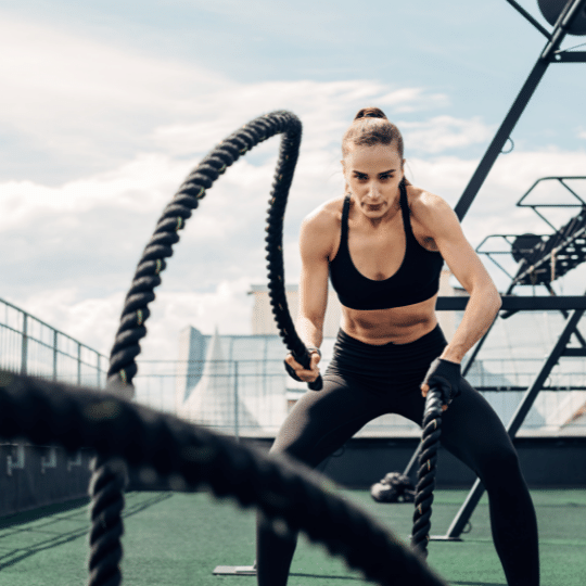 Exercise myth woman traditional training battle ropes