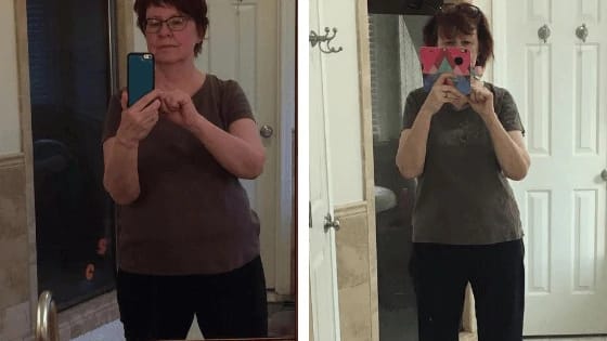 female member of The perfect workout before and after