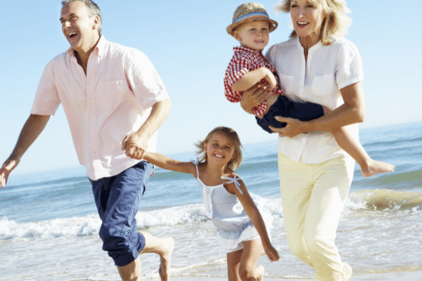 Family at beach