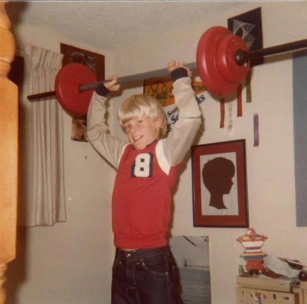 matt hedman lifting weights at a young age