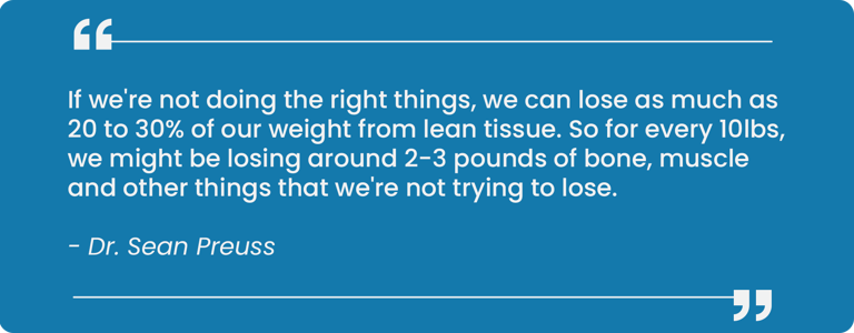 A quote on strength training for fat loss by Dr Sean Preuss