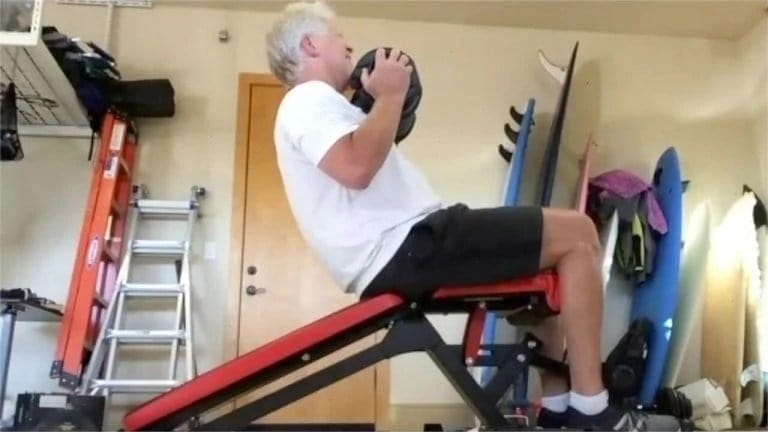 Rich turner working out virtually in his garage