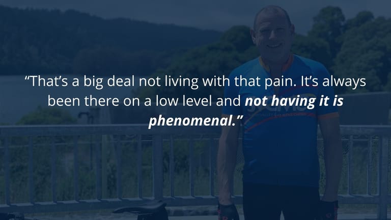 Personal training client smiling and no longer living in pain