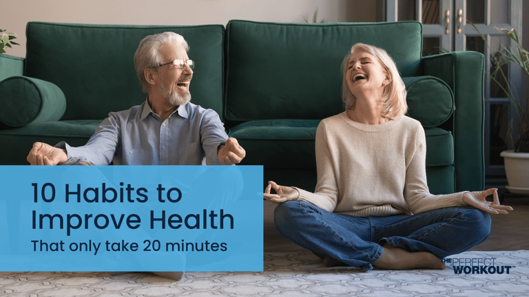Image of two partners laughing while trying meditation