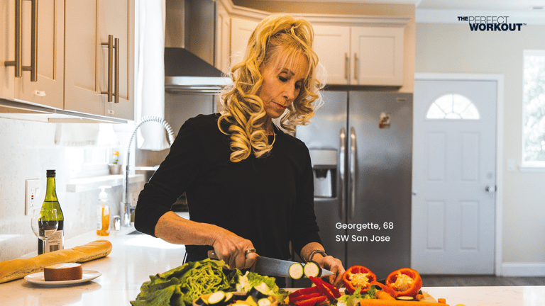 image of Georgette preparing a healthy meal
