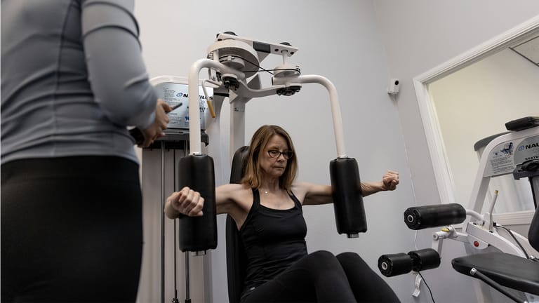A member of The Perfect Workout enjoying a one on one personal training session