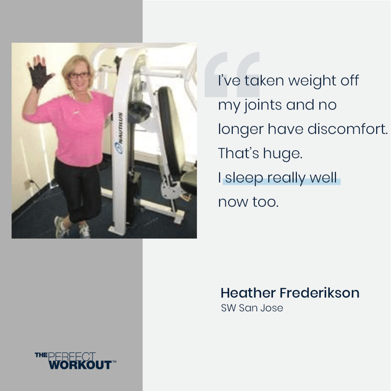 Female member talks about better sleep from strength training