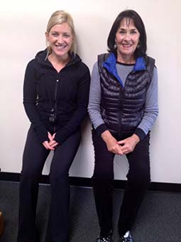 women doing wall sits strengthening their core
