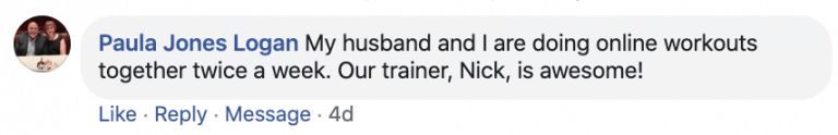 Online Personal Training testimonial