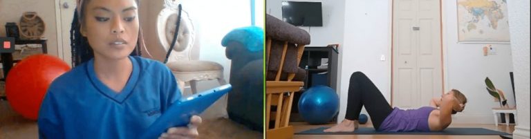 virtual personal trainer with client