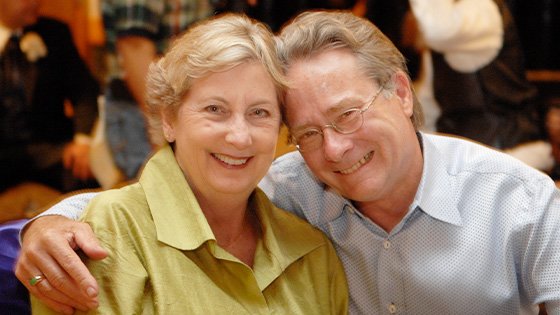 Virtual personal training client with her husband