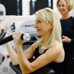Female in her 60's working out