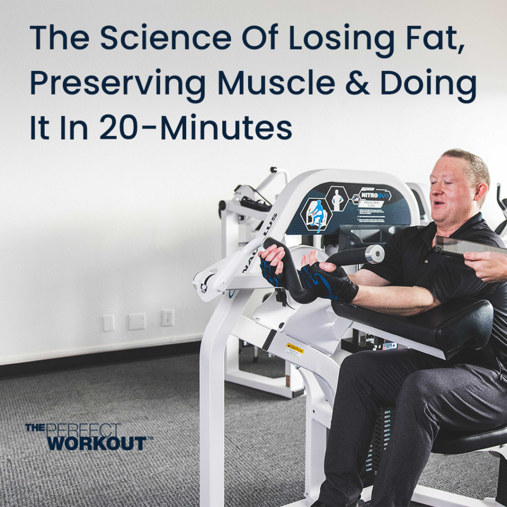 Image of a male member training on the bicep curl
