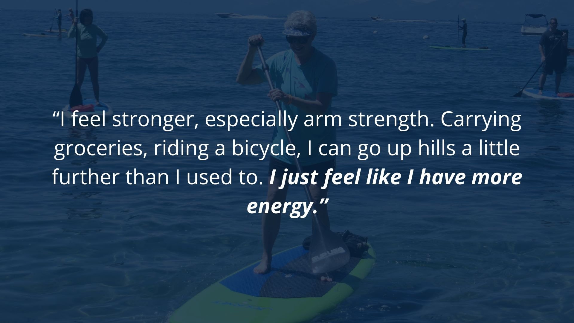 Virtual Personal training client feels stronger and has more energy