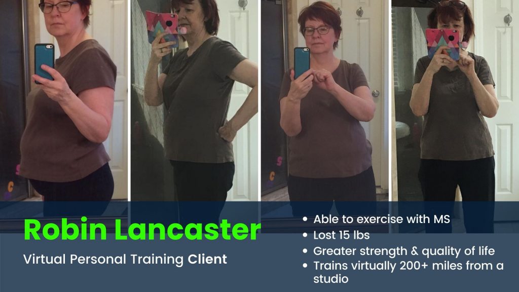 Client loses 15 pounds with Virtual personal trainer before and after results