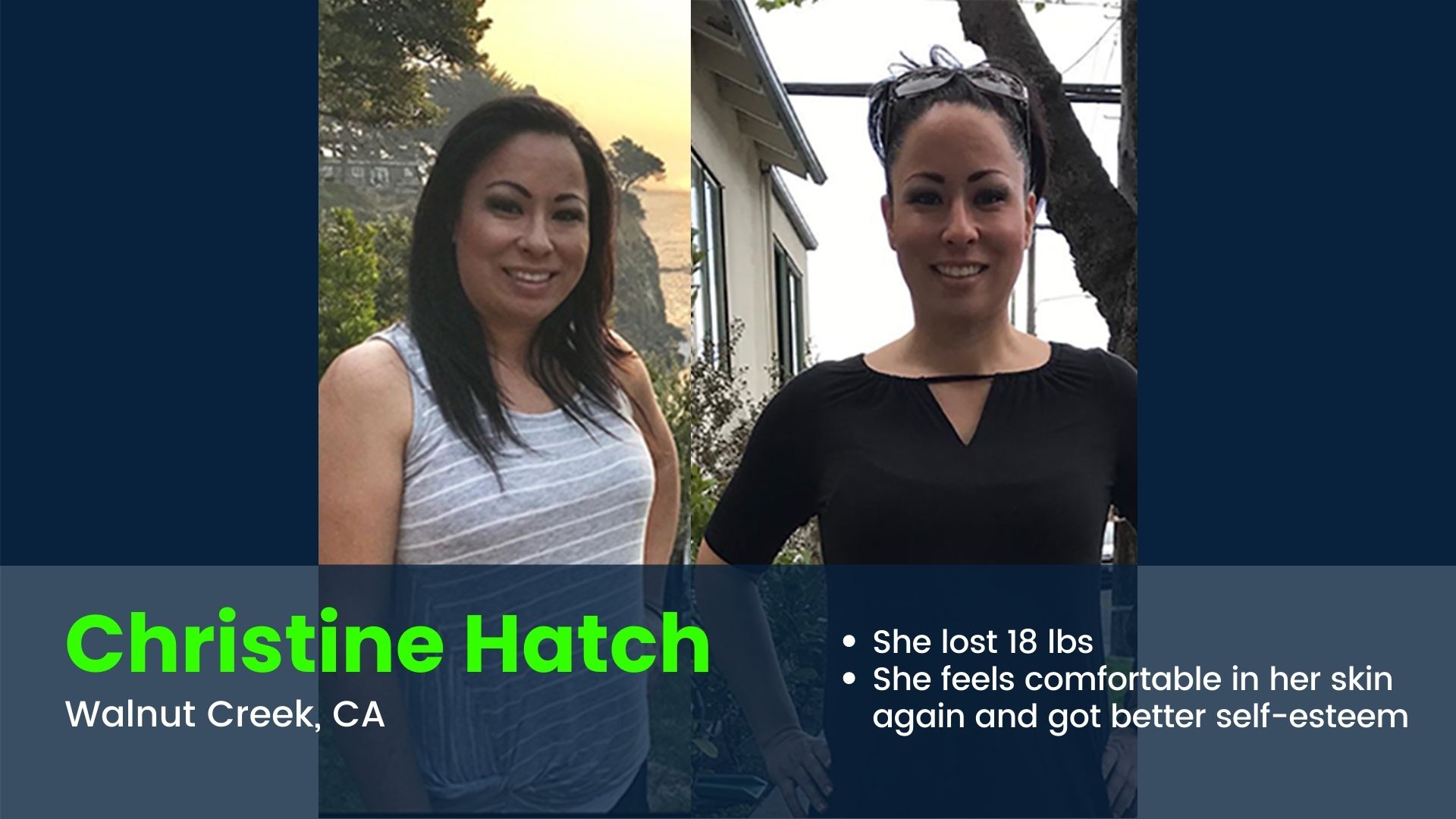 Woman loses 18 lbs with personal trainer in Walnut Creek