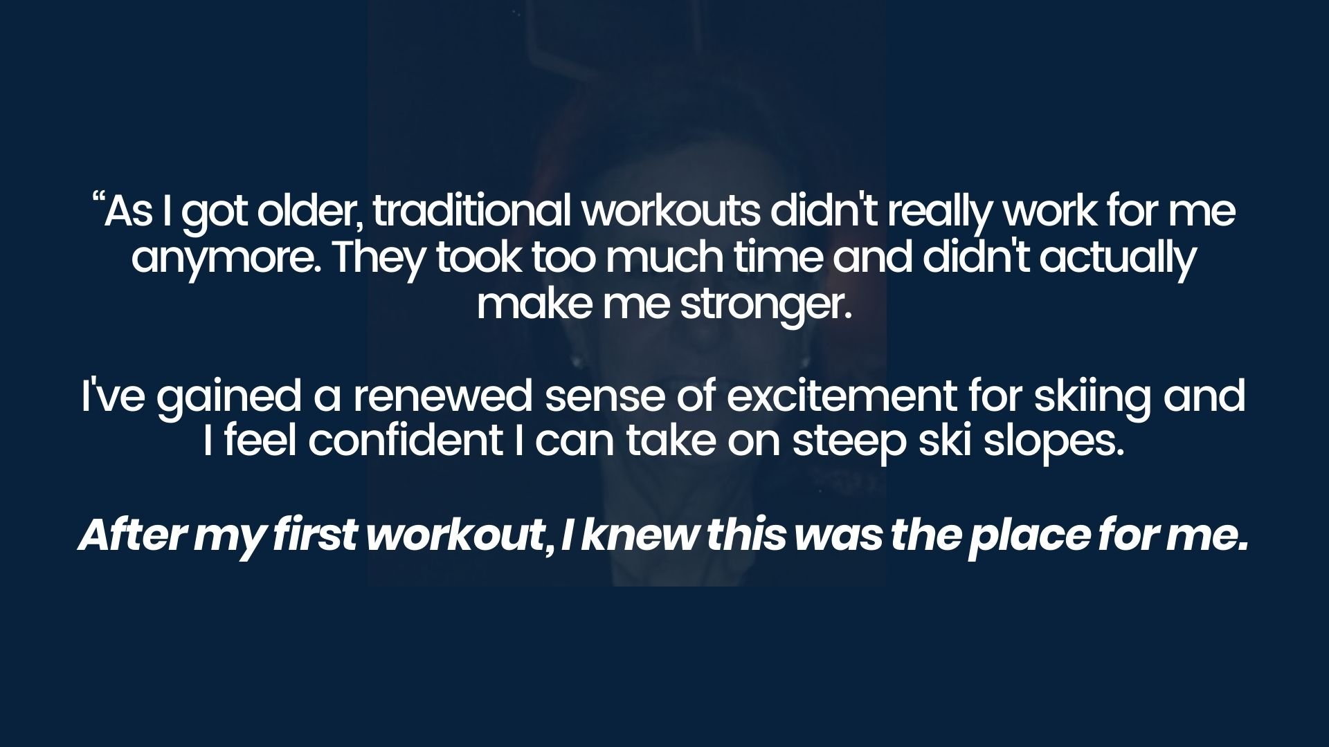 West Plano personal training client feels confident to ski