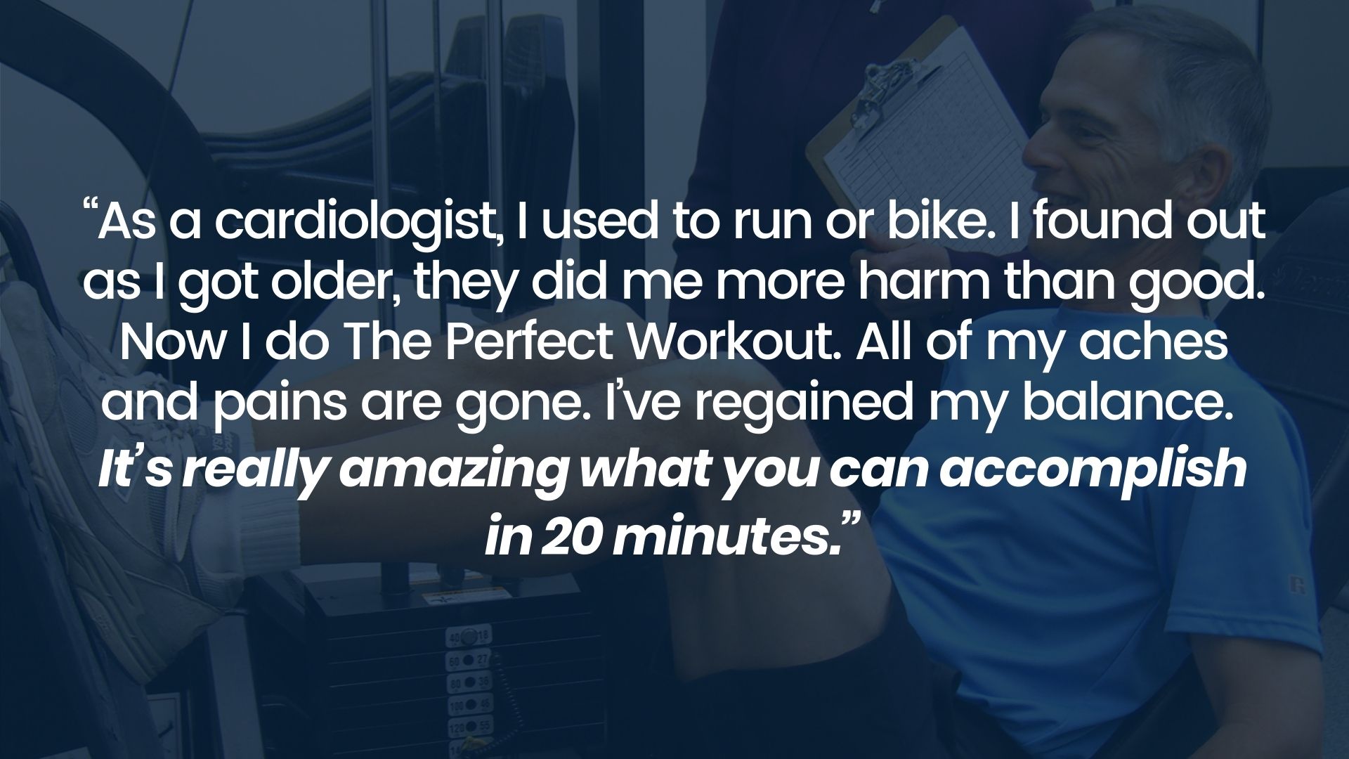 Cardiologist working out with The Perfect Workout