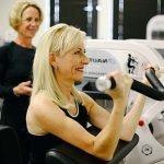 Female Client in studio working out