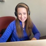Female Virtual Personal trainer on laptop