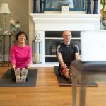 Male and Female Client in 70's Training Virtually