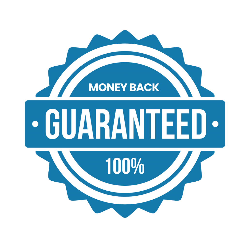 money back guarantee seal blue