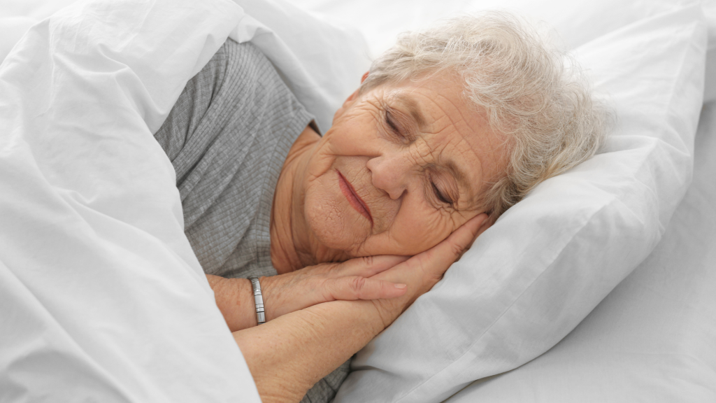 Older woman getting the proper amount of sleep