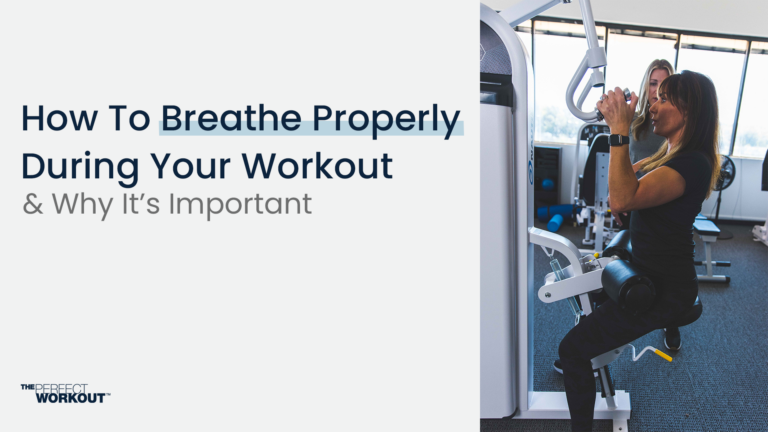 trainer helping a member focus on their breathing as they exercise