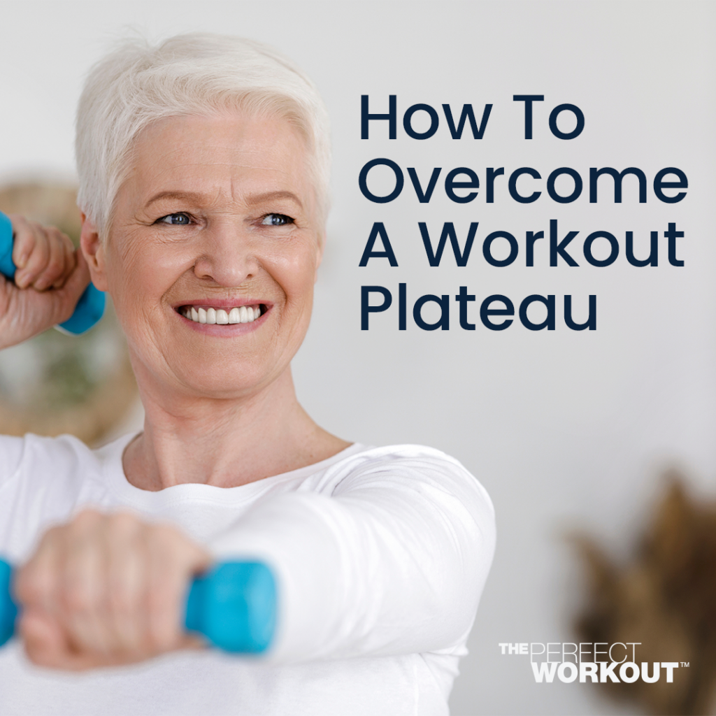 Featured Image of a senior female lifting two blue dumbbells
