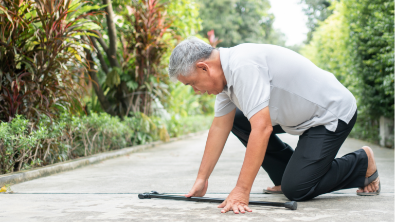 image of a senior man falling