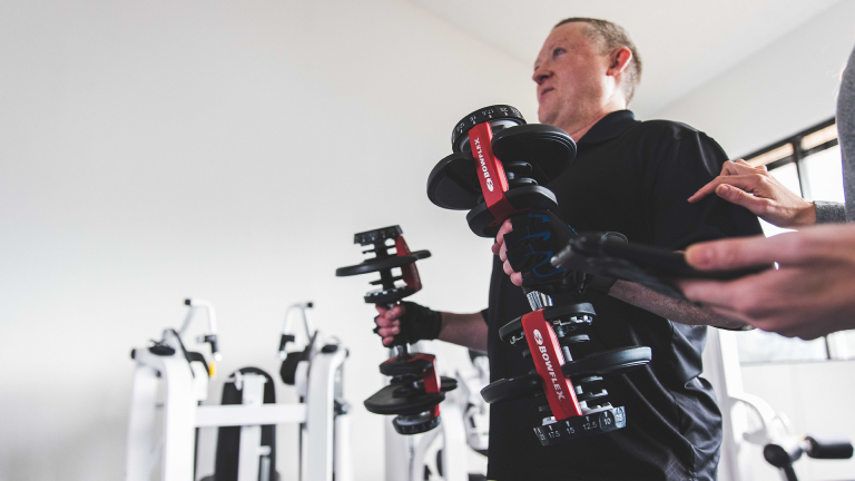 Image of a male being trained at The Perfect Workout studio
