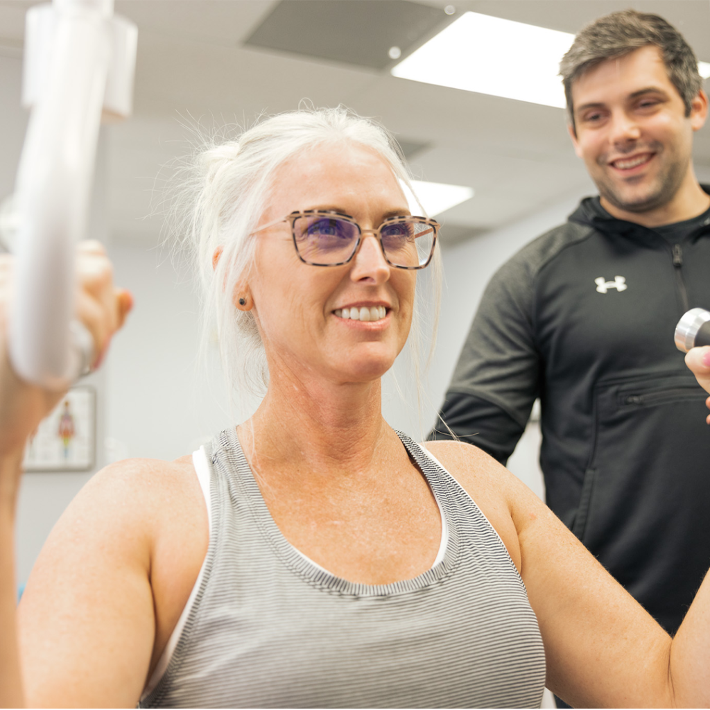 A woman improving her biomarkers using The Perfect Workout