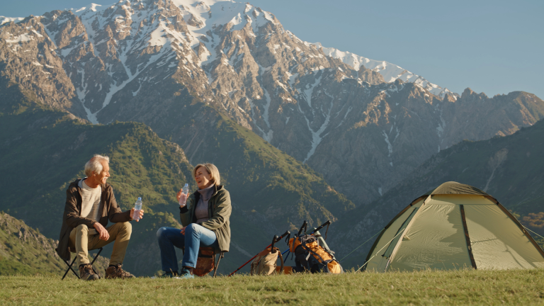 An older woman and man enjoying their hobby because they have low cortisol levels