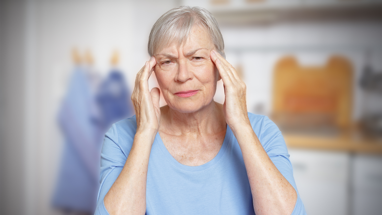 Older woman dealing with brain fog and cognitive changes from high cortisol