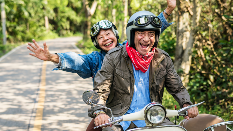 A couple enjoying longevity in life because they prioritize strength training